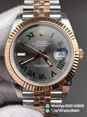 VSF Watch Datejust 41 REF 126331 Oystersteel Everose Gold Slate Dial Roma Hour Markers Jubilee Bracelet DanDong 3235 Movement 00