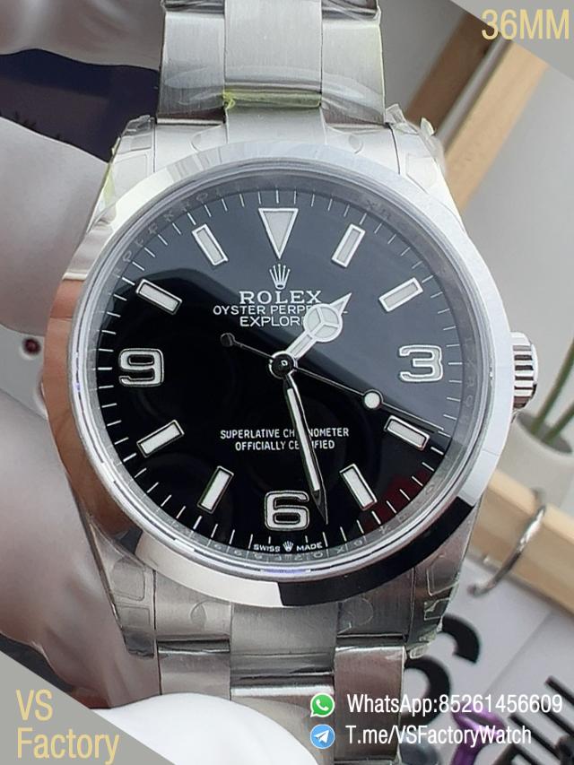 VSF Watch Explorer 36 REF 124270 904L Steel Black Dial wtih Stick and 3 6 9 Number Hour Markers Oyster Bracelet DD3230 Movement 00 VSF Watch Explorer 36 REF 124270 904L Steel Black Dial wtih Stick and 3 6 9 Number Hour Markers Oyster Bracelet DD3230 Movement 00
