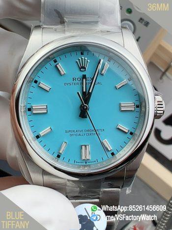 VSF Watch VSF Rolex OP Oyster Perpetual Tiffany Blue REF 126000 36mm 904L Steel Case and Bracelet DanDong 3235 Movement 00