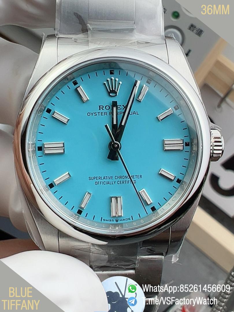 VSF Watch VSF Rolex OP Oyster Perpetual Tiffany Blue REF 126000 36mm 904L Steel Case and Bracelet DanDong 3235 Movement 00 VSF Watch VSF Rolex OP Oyster Perpetual Tiffany Blue REF 126000 36mm 904L Steel Case and Bracelet DanDong 3235 Movement 00