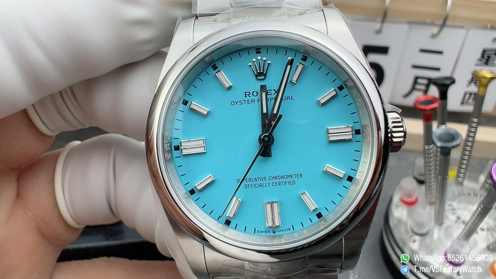 VSF Watch VSF Rolex OP Oyster Perpetual Tiffany Blue REF 126000 36mm 904L Steel Case and Bracelet DanDong 3235 Movement 02 VSF Watch VSF Rolex OP Oyster Perpetual Tiffany Blue REF 126000 36mm 904L Steel Case and Bracelet DanDong 3235 Movement 02