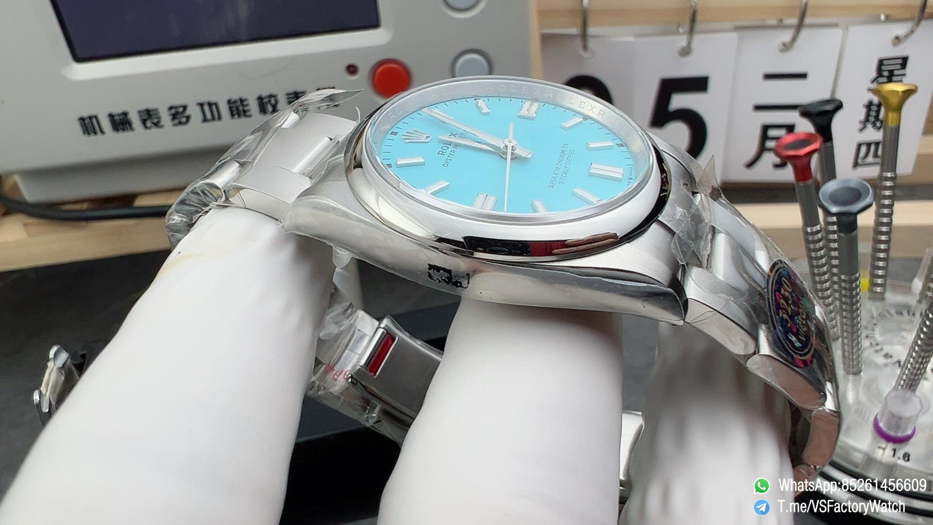 VSF Watch VSF Rolex OP Oyster Perpetual Tiffany Blue REF 126000 36mm 904L Steel Case and Bracelet DanDong 3235 Movement 04 VSF Watch VSF Rolex OP Oyster Perpetual Tiffany Blue REF 126000 36mm 904L Steel Case and Bracelet DanDong 3235 Movement 04