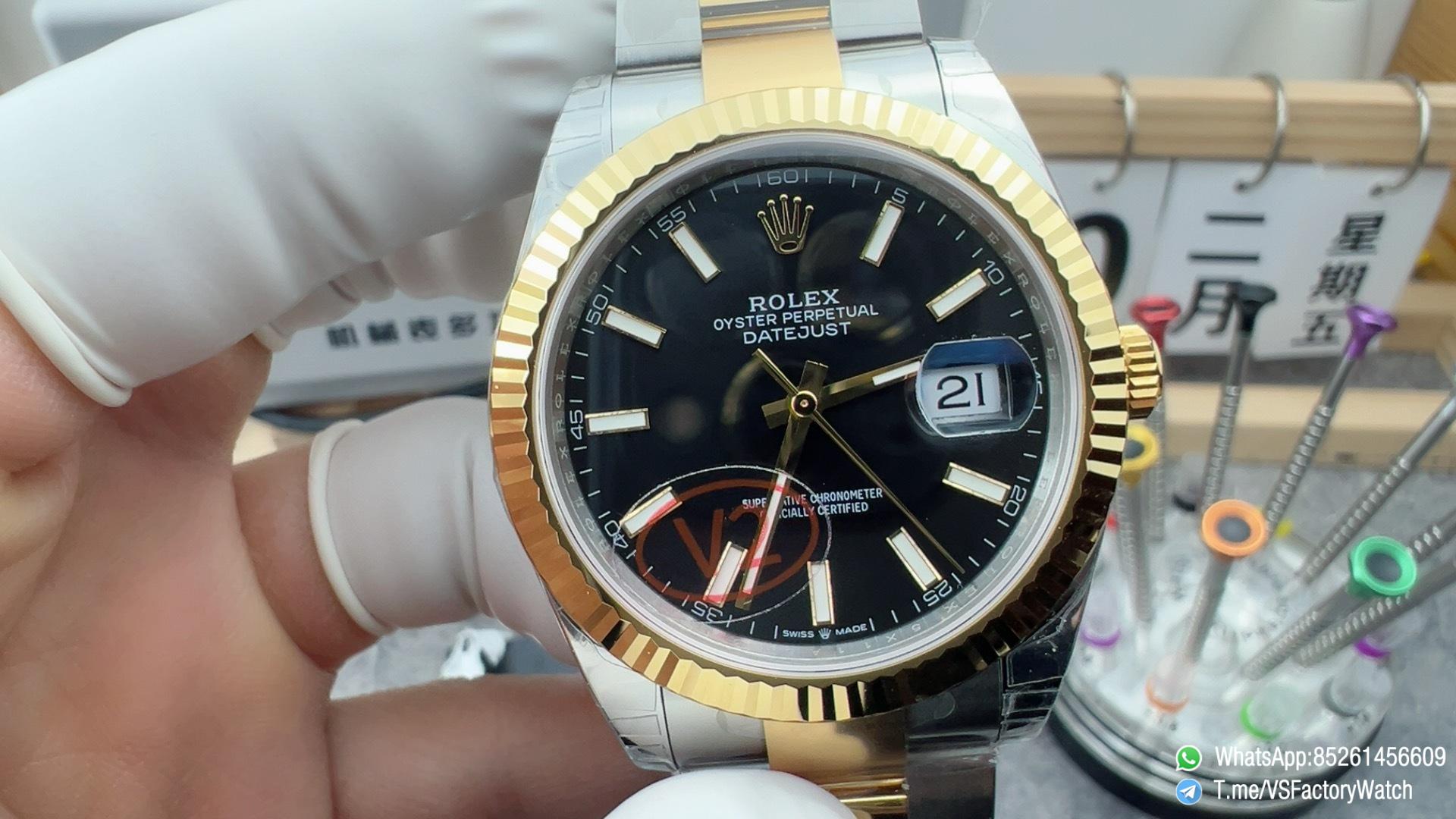 VSF Watches Datejust 41 mm V2 REF 126333 904L Oystersteel Yellow Gold Plated Black Dial Oyster Bracelet DanDong 3235 Movement 72 Hours PR 02 VSF Watches Datejust 41 mm V2 REF 126333 904L Oystersteel Yellow Gold Plated Black Dial Oyster Bracelet DanDong 3235 Movement 72 Hours PR 02