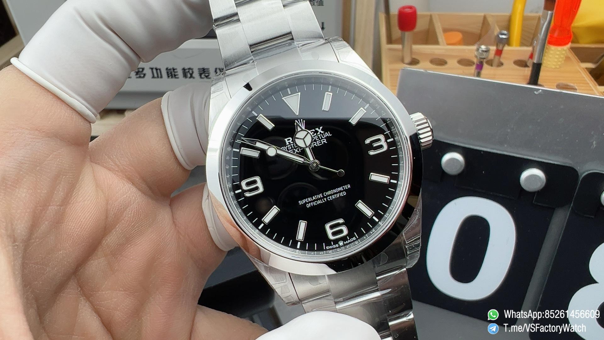 VSF Watches Explorer 40 224270 904L Steel Black Dial wtih Stick and Number 3 6 9 Hour Markers Oyster Bracelet DD3230 Movement 01 VSF Watches Explorer 40 224270 904L Steel Black Dial wtih Stick and Number 3 6 9 Hour Markers Oyster Bracelet DD3230 Movement 01