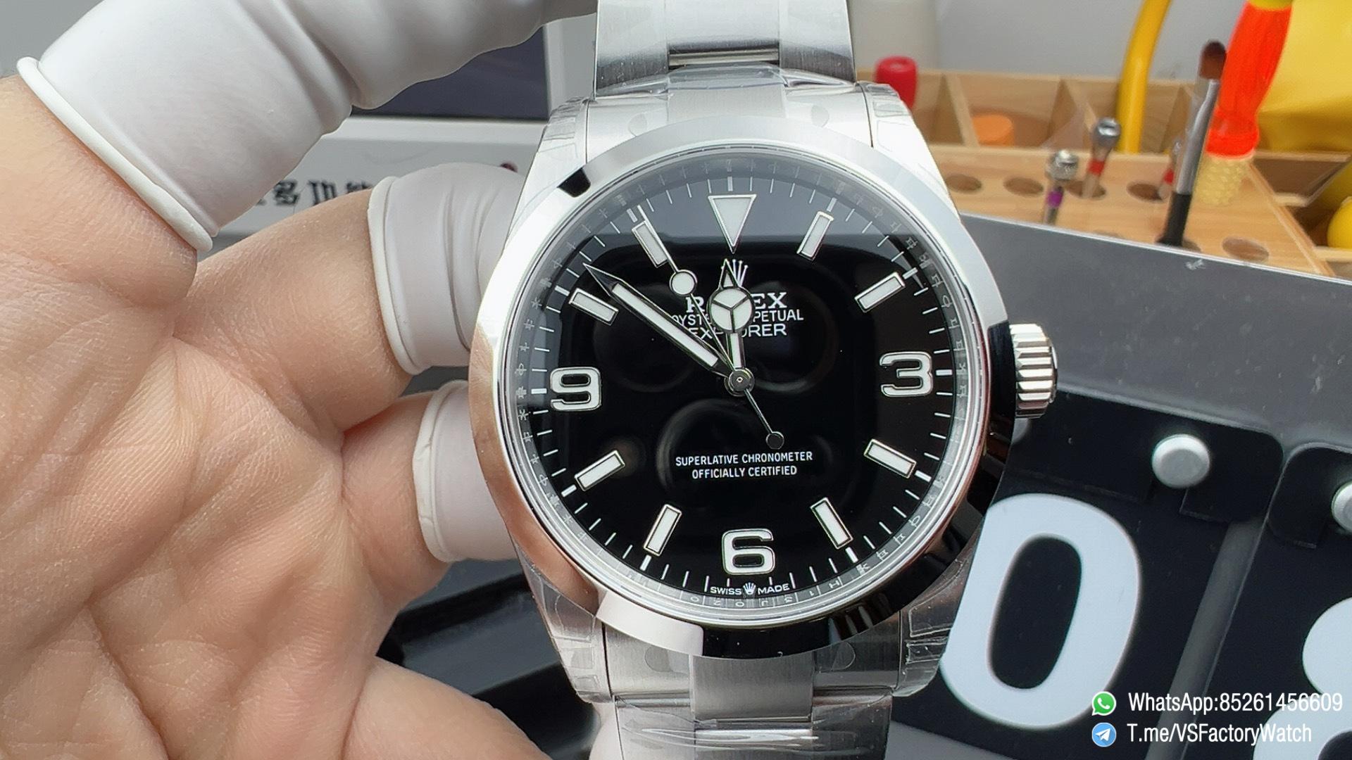 VSF Watches Explorer 40 224270 904L Steel Black Dial wtih Stick and Number 3 6 9 Hour Markers Oyster Bracelet DD3230 Movement 02 VSF Watches Explorer 40 224270 904L Steel Black Dial wtih Stick and Number 3 6 9 Hour Markers Oyster Bracelet DD3230 Movement 02