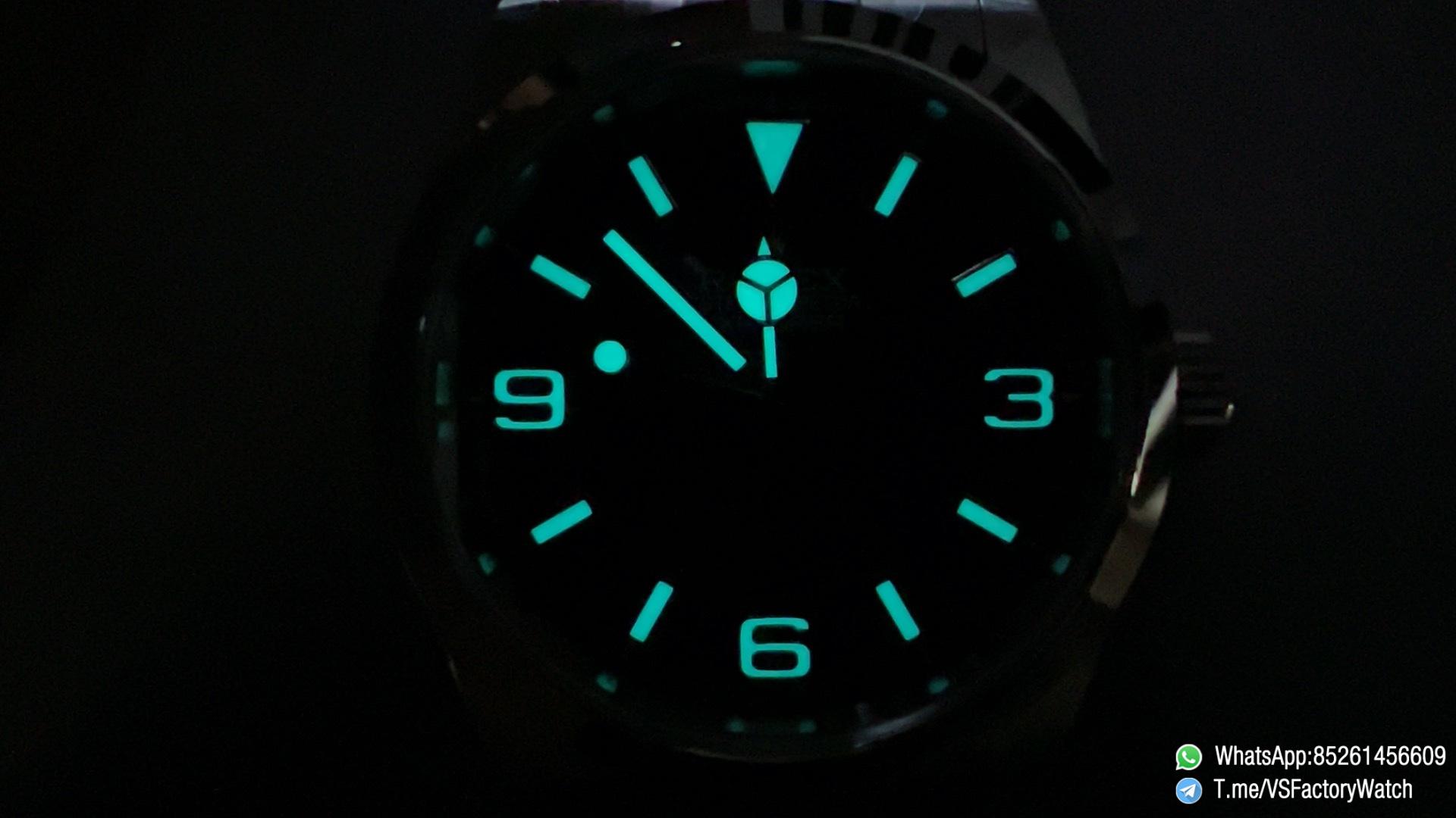 VSF Watches Explorer 40 224270 904L Steel Black Dial wtih Stick and Number 3 6 9 Hour Markers Oyster Bracelet DD3230 Movement 09 VSF Watches Explorer 40 224270 904L Steel Black Dial wtih Stick and Number 3 6 9 Hour Markers Oyster Bracelet DD3230 Movement 09