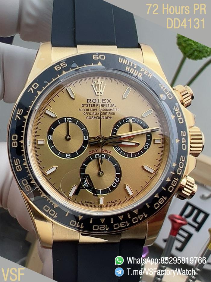 VS Factory Watch Daytona 126518LN Yellow Gold Dial with Black Rings Black Ceramic Bezel Oysterflex Strap DanDong 4131 Calibre 00 VS Factory Watch Daytona 126518LN Yellow Gold Dial with Black Rings Black Ceramic Bezel Oysterflex Strap DanDong 4131 Calibre 00