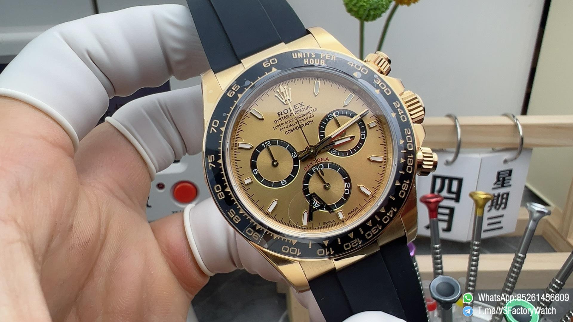 VS Factory Watch Daytona 126518LN Yellow Gold Dial with Black Rings Black Ceramic Bezel Oysterflex Strap DanDong 4131 Calibre 01 VS Factory Watch Daytona 126518LN Yellow Gold Dial with Black Rings Black Ceramic Bezel Oysterflex Strap DanDong 4131 Calibre 01
