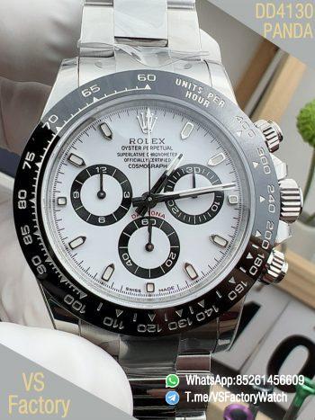 VS Factory Watch Daytona Panda 116500LN 904L Steel White Dial Black Ceramic Bezel DanDong 4130 Movement 00