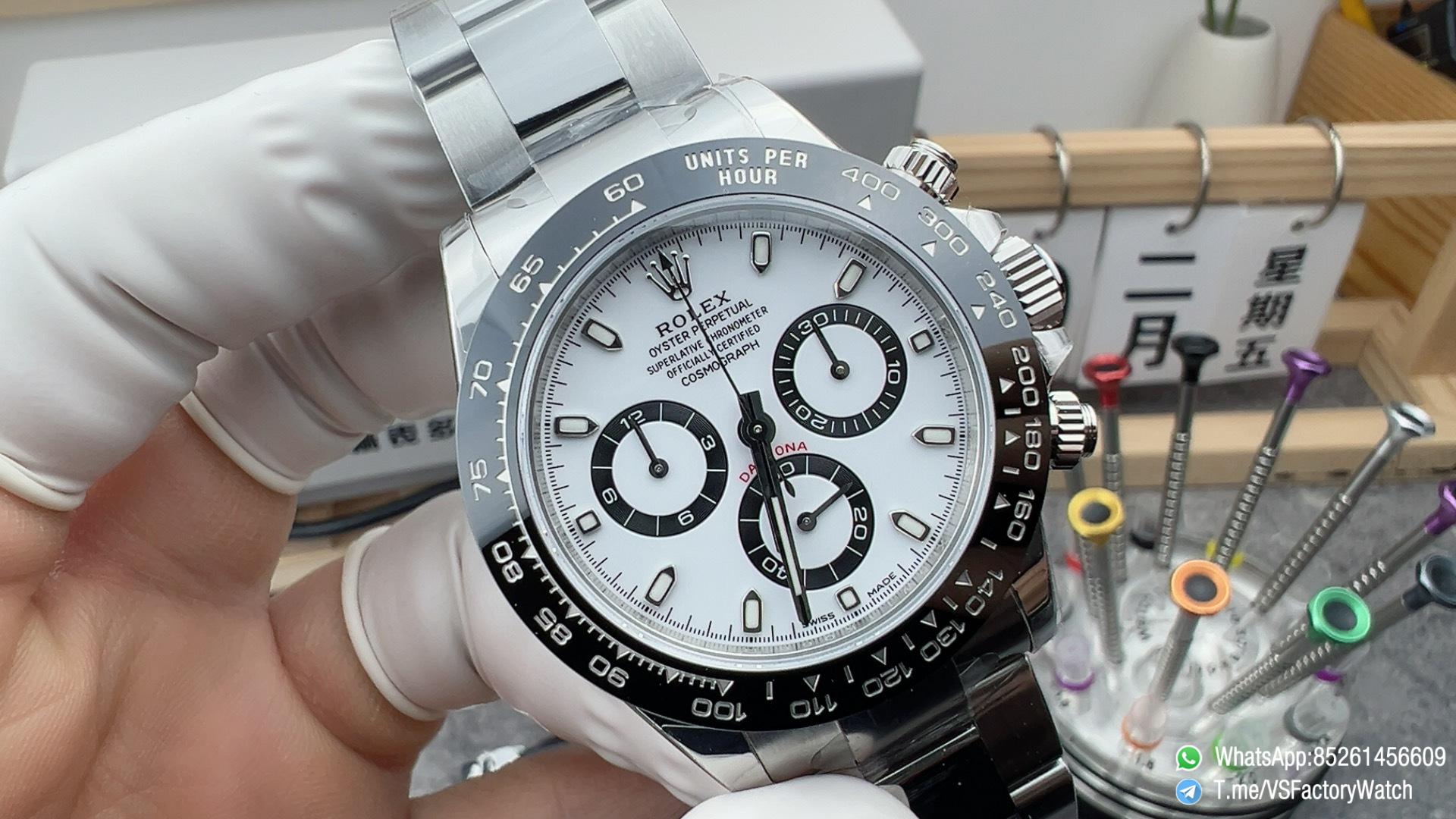 VS Factory Watch Daytona Panda 116500LN 904L Steel White Dial Black Ceramic Bezel DanDong 4130 Movement 01 VS Factory Watch Daytona Panda 116500LN 904L Steel White Dial Black Ceramic Bezel DanDong 4130 Movement 01