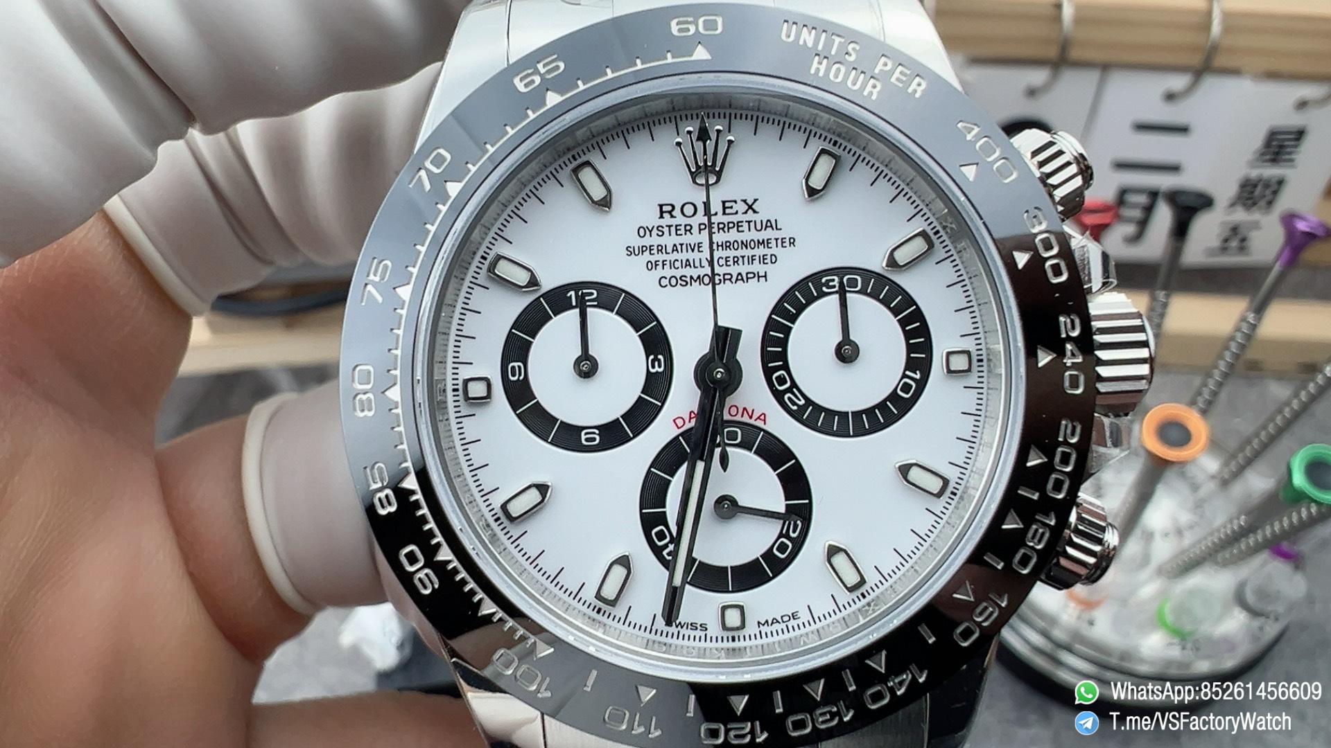 VS Factory Watch Daytona Panda 116500LN 904L Steel White Dial Black Ceramic Bezel DanDong 4130 Movement 02 VS Factory Watch Daytona Panda 116500LN 904L Steel White Dial Black Ceramic Bezel DanDong 4130 Movement 02