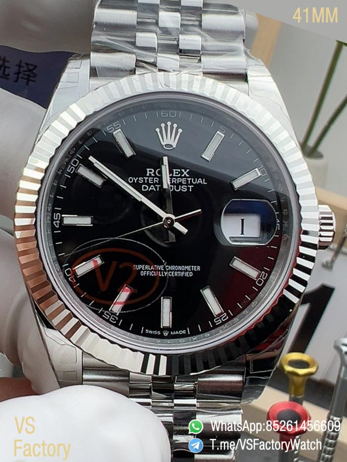 VSF Watch DateJust 41 Ref 126334 Black Dail Fluted Bezel 904L Steel Metal Case and Jubilee Bracelet DanDong 3235 Movement 00 VSF Watch DateJust 41 Ref 126334 Black Dail Fluted Bezel 904L Steel Metal Case and Jubilee Bracelet DanDong 3235 Movement 00
