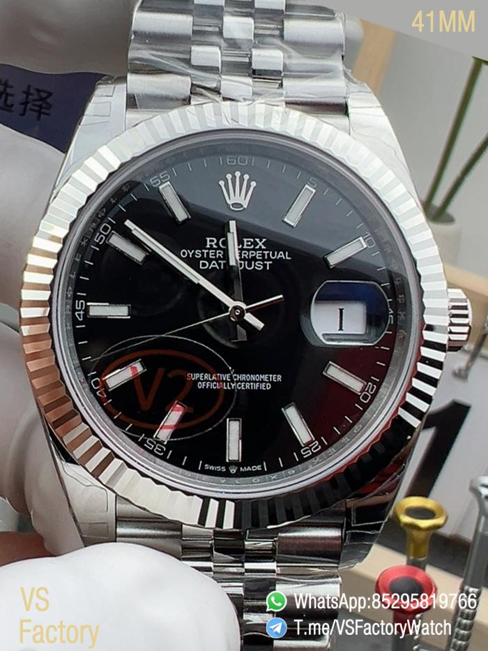 VSF Watch DateJust 41 Ref 126334 Black Dail Fluted Bezel 904L Steel Metal Case and Jubilee Bracelet DanDong 3235 Movement 00 VSF Watch DateJust 41 Ref 126334 Black Dail Fluted Bezel 904L Steel Metal Case and Jubilee Bracelet DanDong 3235 Movement 00