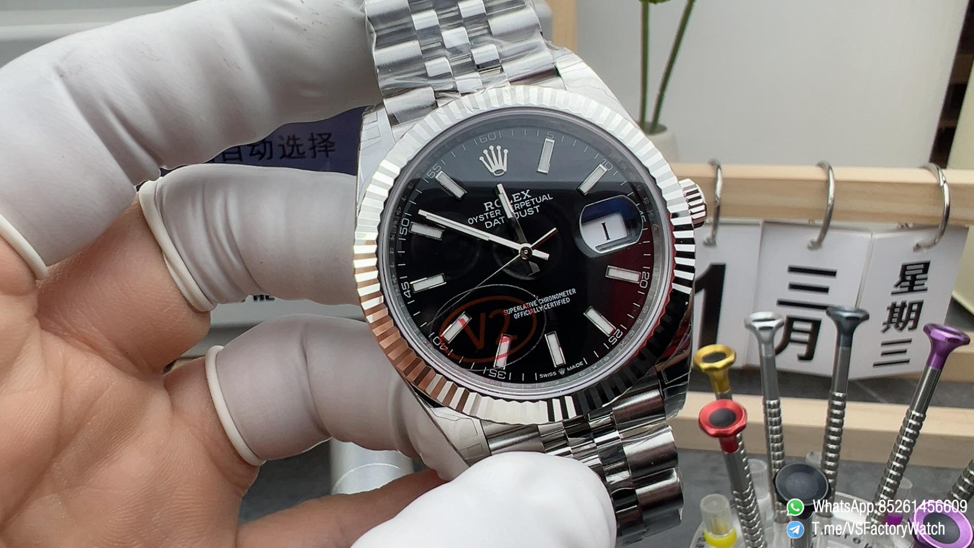 VSF Watch DateJust 41 Ref 126334 Black Dail Fluted Bezel 904L Steel Metal Case and Jubilee Bracelet DanDong 3235 Movement 01 VSF Watch DateJust 41 Ref 126334 Black Dail Fluted Bezel 904L Steel Metal Case and Jubilee Bracelet DanDong 3235 Movement 01