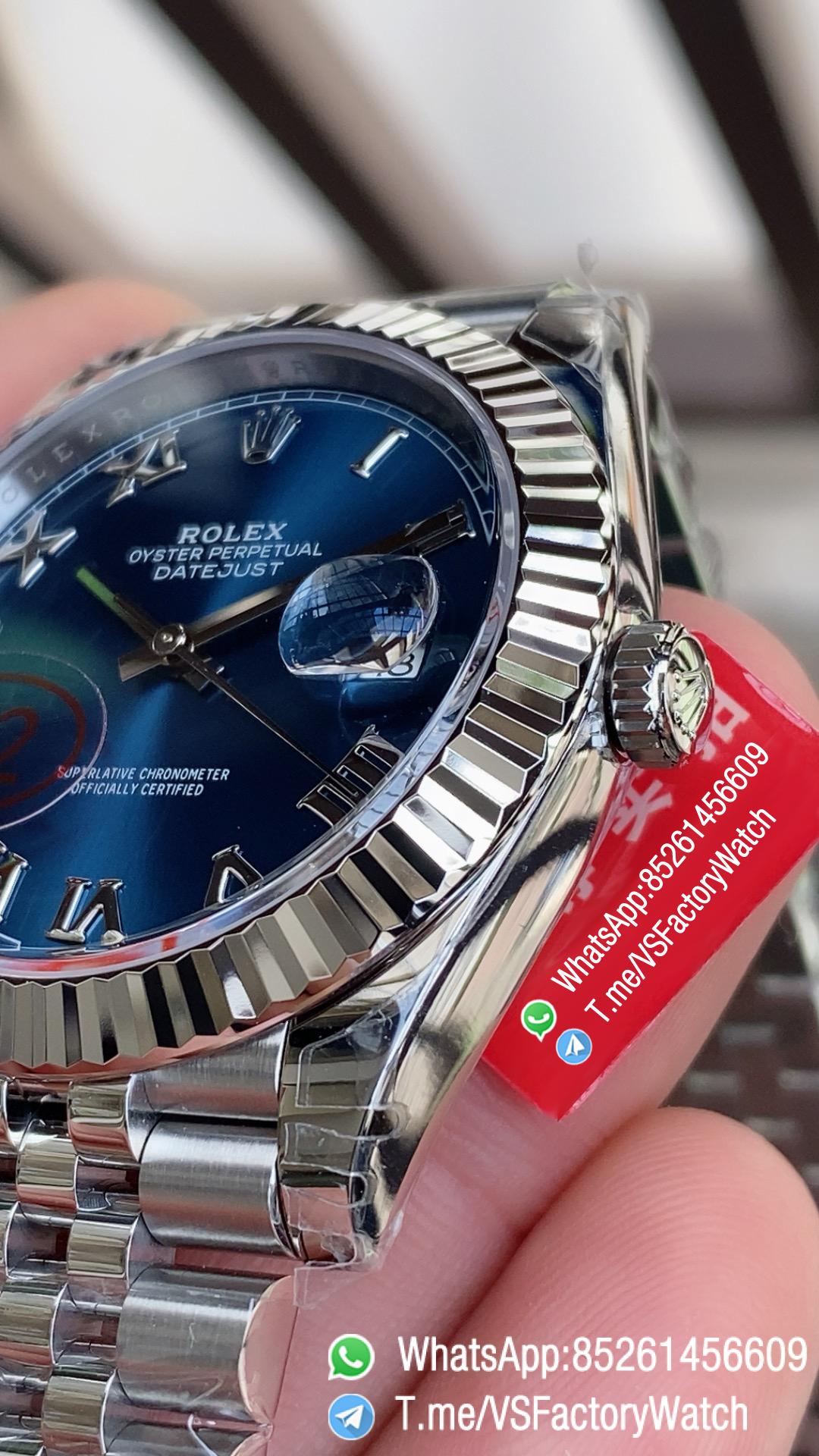 VSF Watch Datejust 41 Ref 126334 Blue Dial with Roma Number Hour Markers 904L Steel Case and Jubilee Bracelet DD3235 Calibre 04 VSF Watch Datejust 41 Ref 126334 Blue Dial with Roma Number Hour Markers 904L Steel Case and Jubilee Bracelet DD3235 Calibre 04