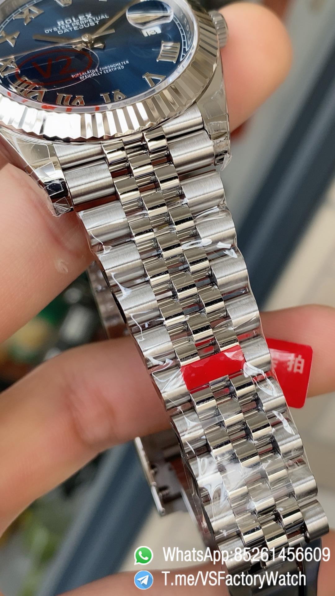 VSF Watch Datejust 41 Ref 126334 Blue Dial with Roma Number Hour Markers 904L Steel Case and Jubilee Bracelet DD3235 Calibre 05 VSF Watch Datejust 41 Ref 126334 Blue Dial with Roma Number Hour Markers 904L Steel Case and Jubilee Bracelet DD3235 Calibre 05