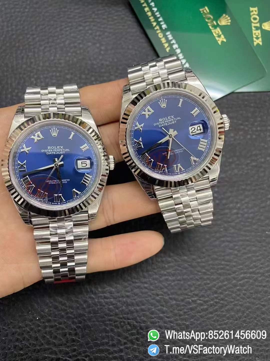 VSF Watch Datejust 41 Ref 126334 Blue Dial with Roma Number Hour Markers 904L Steel Case and Jubilee Bracelet DD3235 Calibre 10 VSF Watch Datejust 41 Ref 126334 Blue Dial with Roma Number Hour Markers 904L Steel Case and Jubilee Bracelet DD3235 Calibre 10
