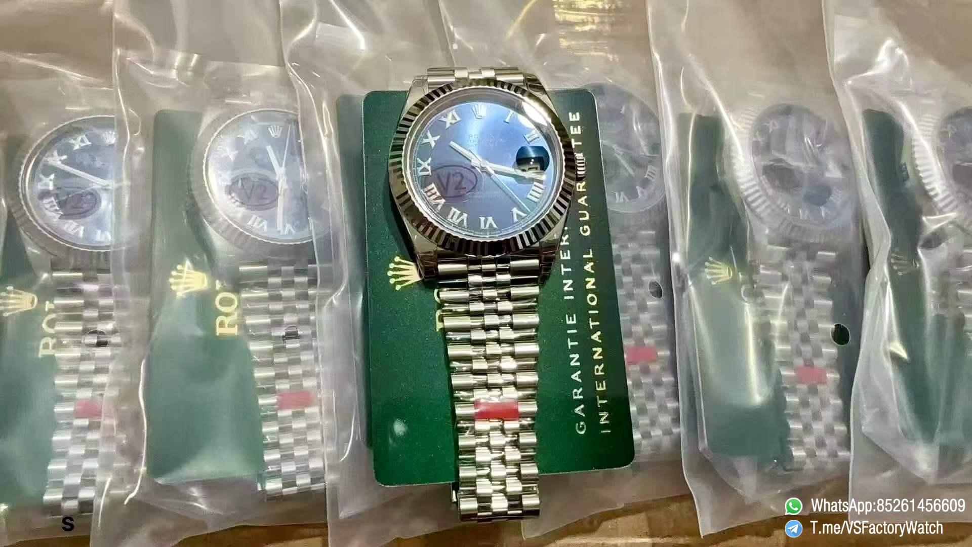 VSF Watch Datejust 41 Ref 126334 Blue Dial with Roma Number Hour Markers 904L Steel Case and Jubilee Bracelet DD3235 Calibre 11 VSF Watch Datejust 41 Ref 126334 Blue Dial with Roma Number Hour Markers 904L Steel Case and Jubilee Bracelet DD3235 Calibre 11