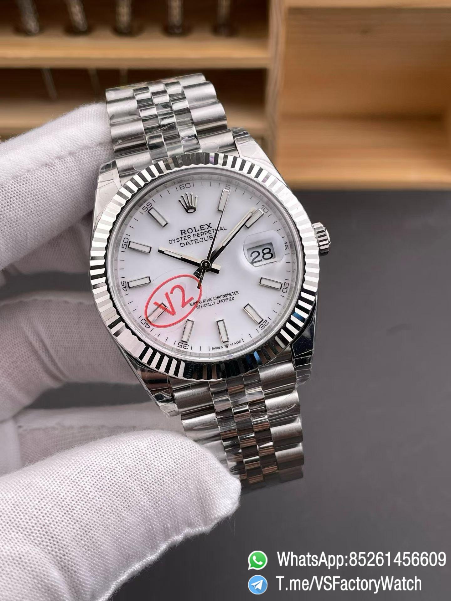 VSF Watch Datejust 41 V2 Ref 126334 White Dial Fluted Bezel 904L Steel Case and Jubilee Bracelet DanDong 3235 Movement 01 VSF Watch Datejust 41 V2 Ref 126334 White Dial Fluted Bezel 904L Steel Case and Jubilee Bracelet DanDong 3235 Movement 01