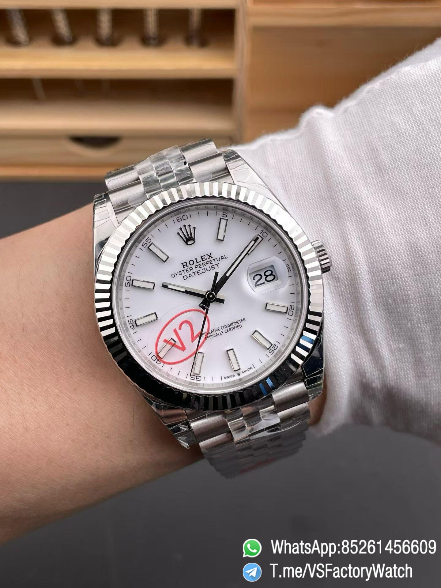 VSF Watch Datejust 41 V2 Ref 126334 White Dial Fluted Bezel 904L Steel Case and Jubilee Bracelet DanDong 3235 Movement 08 VSF Watch Datejust 41 V2 Ref 126334 White Dial Fluted Bezel 904L Steel Case and Jubilee Bracelet DanDong 3235 Movement 08