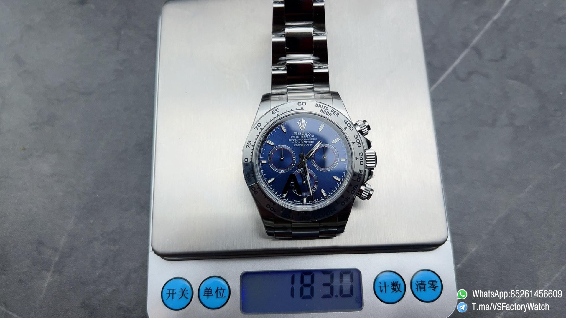 VSF Watch Super Clone Daytona 126509 V2 Weight 182g Bright Blue Dial 904L Steel Case and Oyster Bracelet DanDong 4131 Movement 08 VSF Watch Super Clone Daytona 126509 V2 Weight 182g Bright Blue Dial 904L Steel Case and Oyster Bracelet DanDong 4131 Movement 08