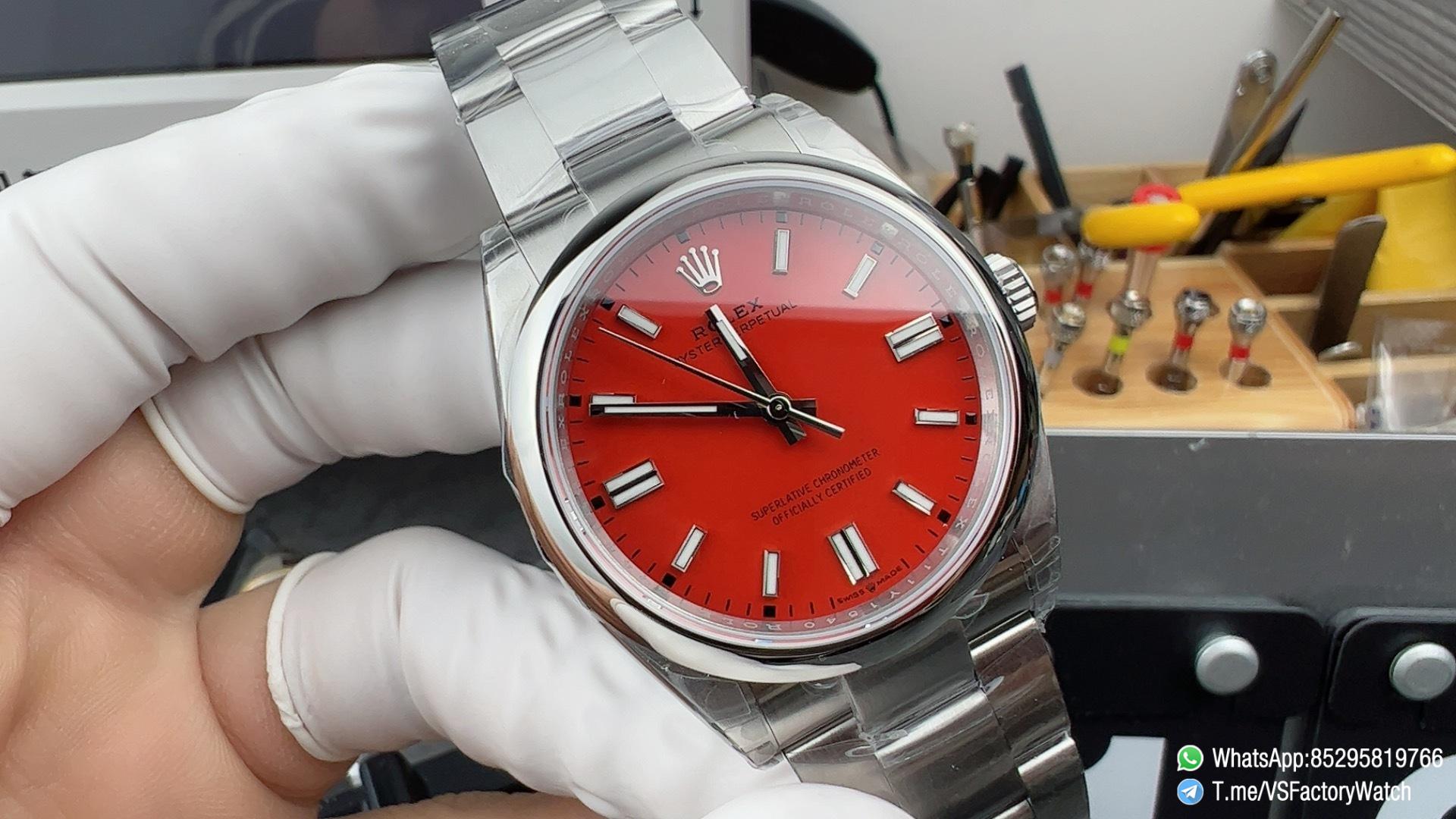 VS Factory Rolex Oyster Perpetual 36 Red Dial 126000 Oyster Bracelet DanDong 3230 72 Hours Power Reserve 01 VS Factory Rolex Oyster Perpetual 36 Red Dial 126000 Oyster Bracelet DanDong 3230 72 Hours Power Reserve 01