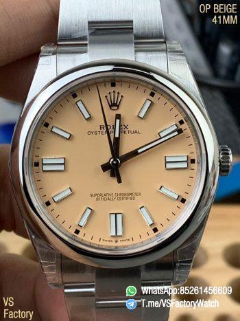 VS Factory Rolex VSF Oyster Perpetual 41 Ref 134300 904L Steel Beige Dial Oyster Bracelet DanDong 3230 Movement 00