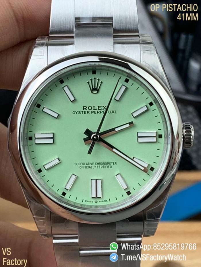 VS Factory Rolex VSF Oyster Perpetual 41 Ref 134300 904L Steel Pistachio Dial Oyster Bracelet DanDong 3230 Movement 00 VS Factory Rolex VSF Oyster Perpetual 41 Ref 134300 904L Steel Pistachio Dial Oyster Bracelet DanDong 3230 Movement 00