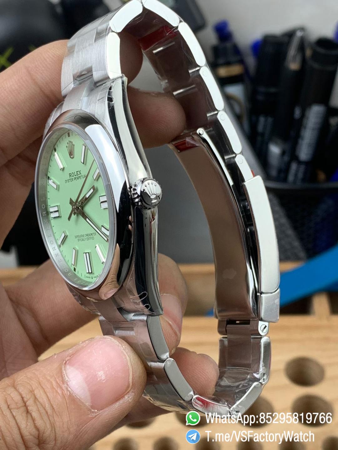 VS Factory Rolex VSF Oyster Perpetual 41 Ref 134300 904L Steel Pistachio Dial Oyster Bracelet DanDong 3230 Movement 03 VS Factory Rolex VSF Oyster Perpetual 41 Ref 134300 904L Steel Pistachio Dial Oyster Bracelet DanDong 3230 Movement 03