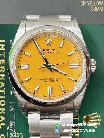 VS Factory Watch VSF Oyster Perpetual 36 Ref 126000 904L Steel Yellow Dial Oyster Bracelet DanDong 3230 Movement 00