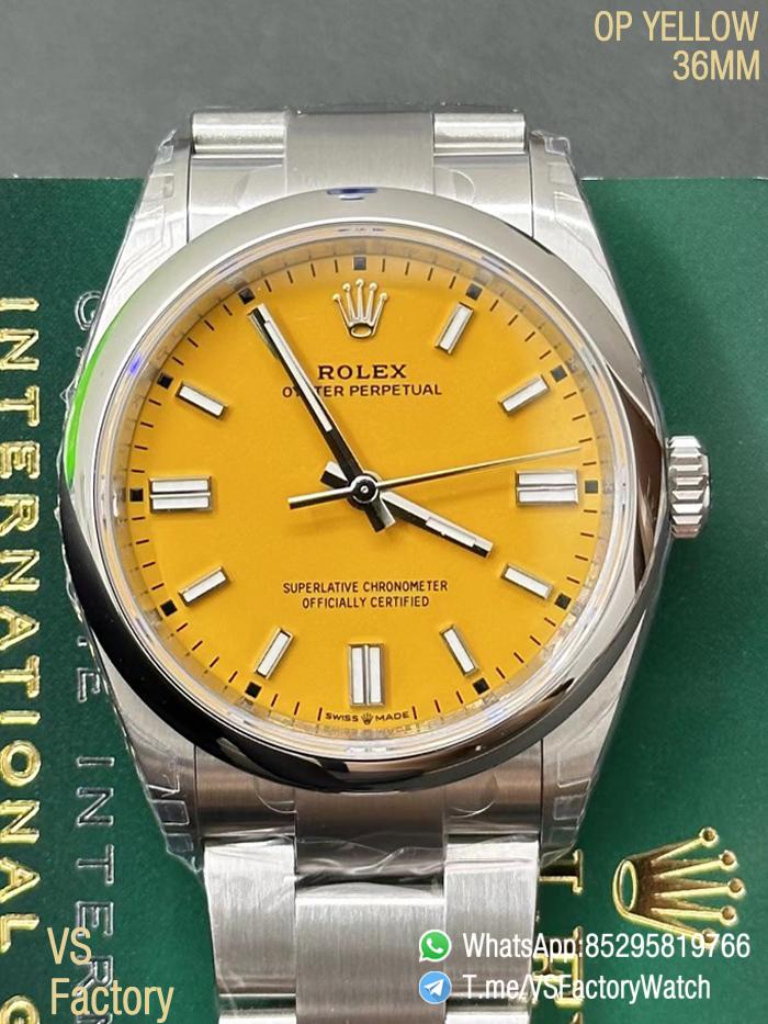 VS Factory Watch VSF Oyster Perpetual 36 Ref 126000 904L Steel Yellow Dial Oyster Bracelet DanDong 3230 Movement 00 VS Factory Watch VSF Oyster Perpetual 36 Ref 126000 904L Steel Yellow Dial Oyster Bracelet DanDong 3230 Movement 00