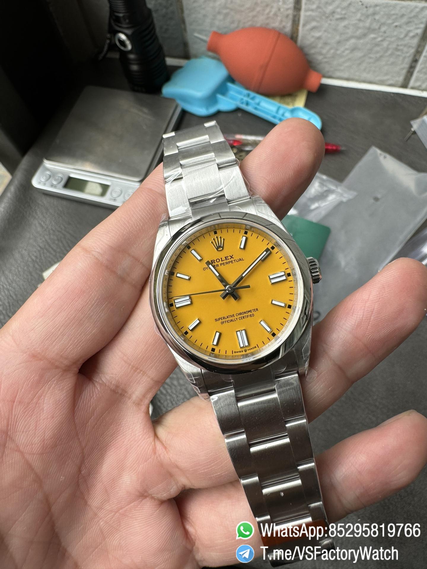 VS Factory Watch VSF Oyster Perpetual 36 Ref 126000 904L Steel Yellow Dial Oyster Bracelet DanDong 3230 Movement 01 VS Factory Watch VSF Oyster Perpetual 36 Ref 126000 904L Steel Yellow Dial Oyster Bracelet DanDong 3230 Movement 01