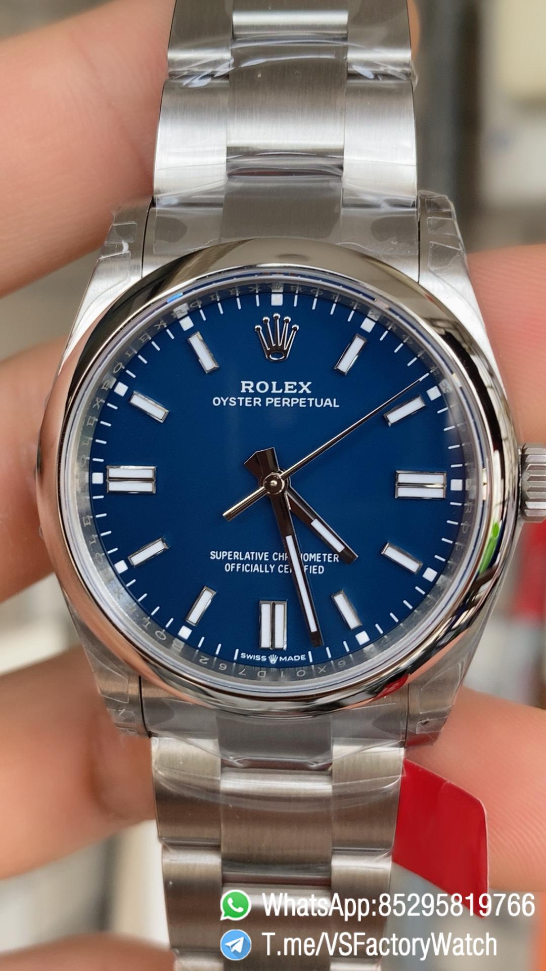 VS Factory Watch VSF Rolex Oyster Perpetual 36 Med Blue Dial 126000 Oyster Bracelet DanDong 3230 72 Hours Power Reserve 02 VS Factory Watch VSF Rolex Oyster Perpetual 36 Med Blue Dial 126000 Oyster Bracelet DanDong 3230 72 Hours Power Reserve 02