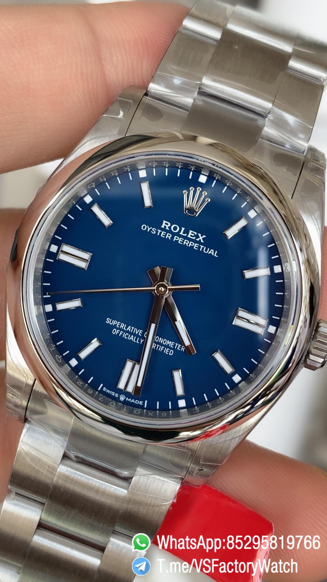 VS Factory Watch VSF Rolex Oyster Perpetual 36 Med Blue Dial 126000 Oyster Bracelet DanDong 3230 72 Hours Power Reserve 03 VS Factory Watch VSF Rolex Oyster Perpetual 36 Med Blue Dial 126000 Oyster Bracelet DanDong 3230 72 Hours Power Reserve 03