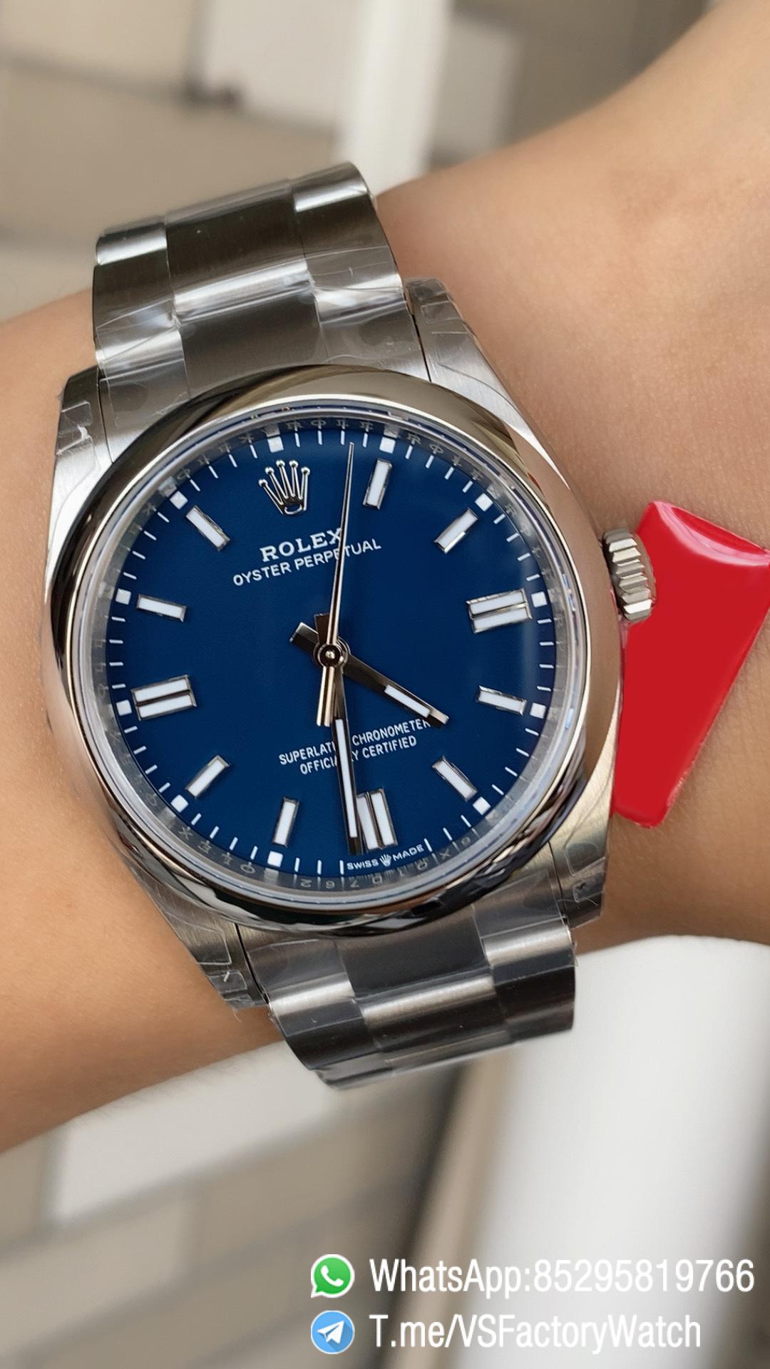 VS Factory Watch VSF Rolex Oyster Perpetual 36 Med Blue Dial 126000 Oyster Bracelet DanDong 3230 72 Hours Power Reserve 09 VS Factory Watch VSF Rolex Oyster Perpetual 36 Med Blue Dial 126000 Oyster Bracelet DanDong 3230 72 Hours Power Reserve 09
