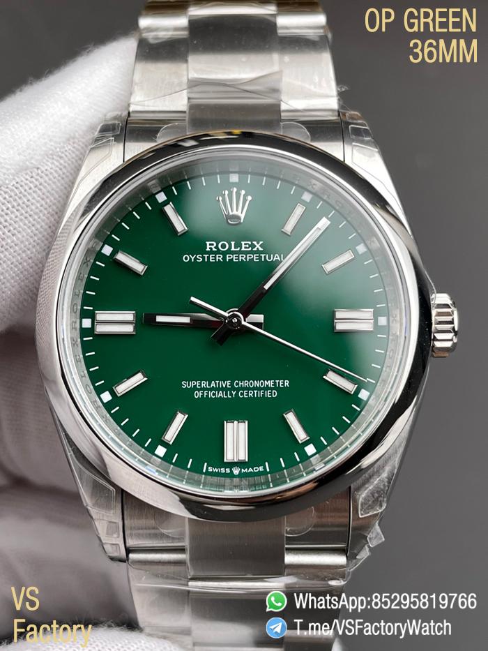 VS Factory Watch VSF Rolex Oyster Perpetual 36 Ref 126000 904L Steel Green Dial Oyster Bracelet DanDong 3230 Calibre 000 VS Factory Watch VSF Rolex Oyster Perpetual 36 Ref 126000 904L Steel Green Dial Oyster Bracelet DanDong 3230 Calibre 000