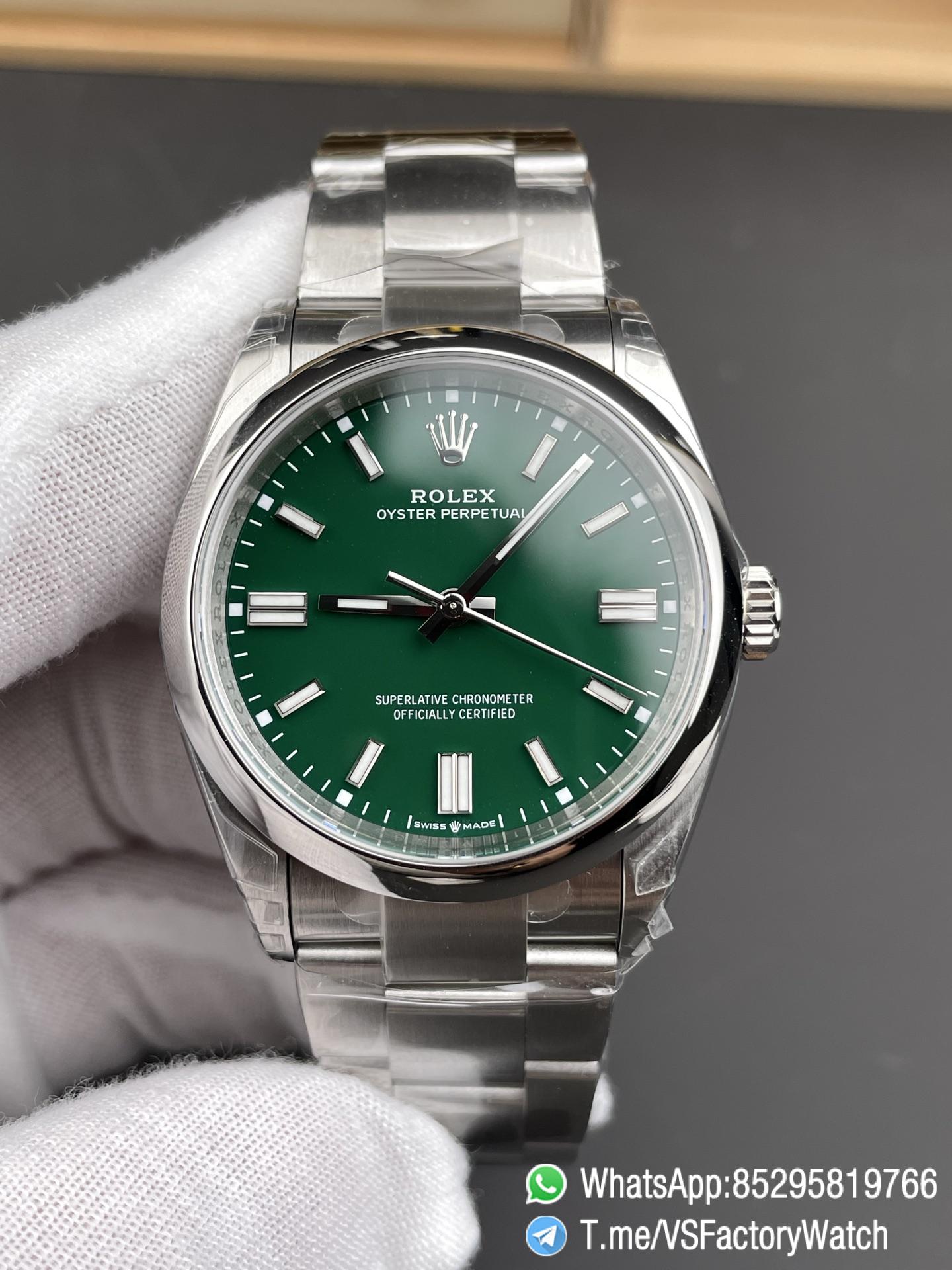 VS Factory Watch VSF Rolex Oyster Perpetual 36 Ref 126000 904L Steel Green Dial Oyster Bracelet DanDong 3230 Calibre 03 VS Factory Watch VSF Rolex Oyster Perpetual 36 Ref 126000 904L Steel Green Dial Oyster Bracelet DanDong 3230 Calibre 03