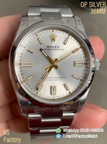 VS Factory Watch VSF Rolex Oyster Perpetual 36 Ref 126000 904L Steel Silver Dial Oyster Bracelet DanDong 3230 Calibre 00