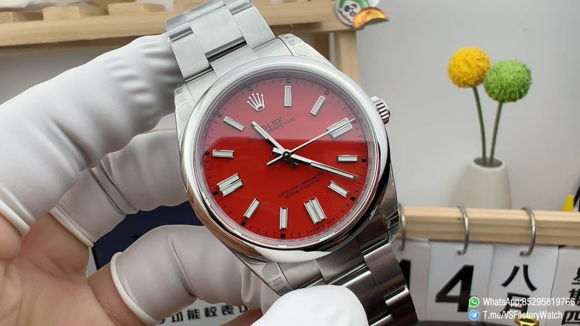 VS Factory Watch VSF Rolex Oyster Perpetual 41 Ref 124300 904L Steel Orange Red Dial Oyster Bracelet DanDong 3230 Calibre 01 VS Factory Watch VSF Rolex Oyster Perpetual 41 Ref 124300 904L Steel Orange Red Dial Oyster Bracelet DanDong 3230 Calibre 01