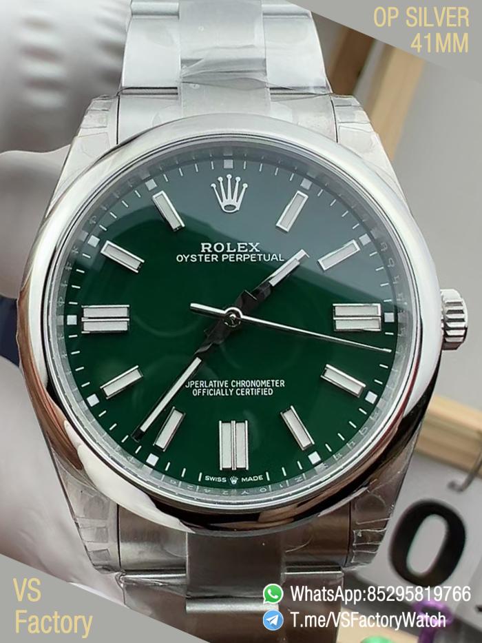 VS Factory Watch VSF Rolex Oyster Perpetual 41 Ref 134300 Green Dial 904L Steel Case and Oyster Bracelet DanDong 3230 Calibre 00 VS Factory Watch VSF Rolex Oyster Perpetual 41 Ref 134300 Green Dial 904L Steel Case and Oyster Bracelet DanDong 3230 Calibre 00