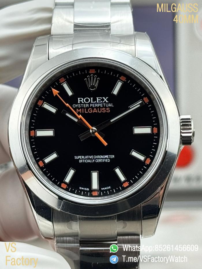 VSF Watch Milgauss 116400 Black Dial Lightning Bolt Second Hand Steel Case Smooth Bezel Oyster Bracelet VS3131 Movement 00 VSF Watch Milgauss 116400 Black Dial Lightning Bolt Second Hand Steel Case Smooth Bezel Oyster Bracelet VS3131 Movement 00