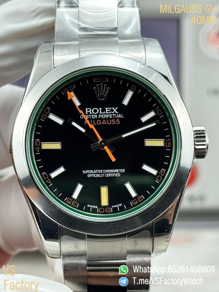 VSF Watch Milgauss 116400 Black Dial Lightning Second Hand Green Crystal Steel Case Smooth Bezel Oyster Bracelet VS3131 Movement 000 VSF Watch Milgauss 116400 Black Dial Lightning Second Hand Green Crystal Steel Case Smooth Bezel Oyster Bracelet VS3131 Movement 000