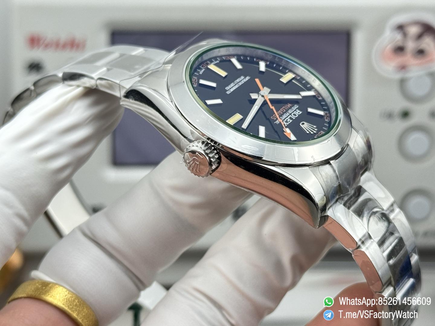 VSF Watch Milgauss 116400 Black Dial Lightning Second Hand Green Crystal Steel Case Smooth Bezel Oyster Bracelet VS3131 Movement 07 VSF Watch Milgauss 116400 Black Dial Lightning Second Hand Green Crystal Steel Case Smooth Bezel Oyster Bracelet VS3131 Movement 07