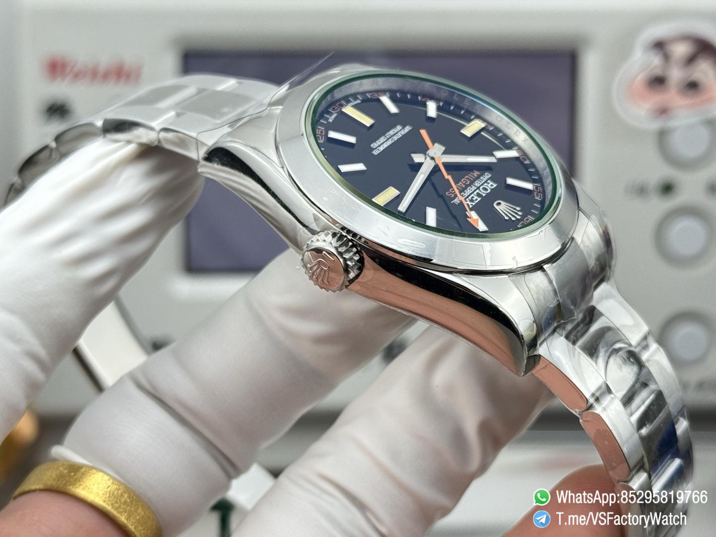 VSF Watch Milgauss 116400 Black Dial Lightning Second Hand Green Crystal Steel Case Smooth Bezel Oyster Bracelet VS3131 Movement 07 VSF Watch Milgauss 116400 Black Dial Lightning Second Hand Green Crystal Steel Case Smooth Bezel Oyster Bracelet VS3131 Movement 07
