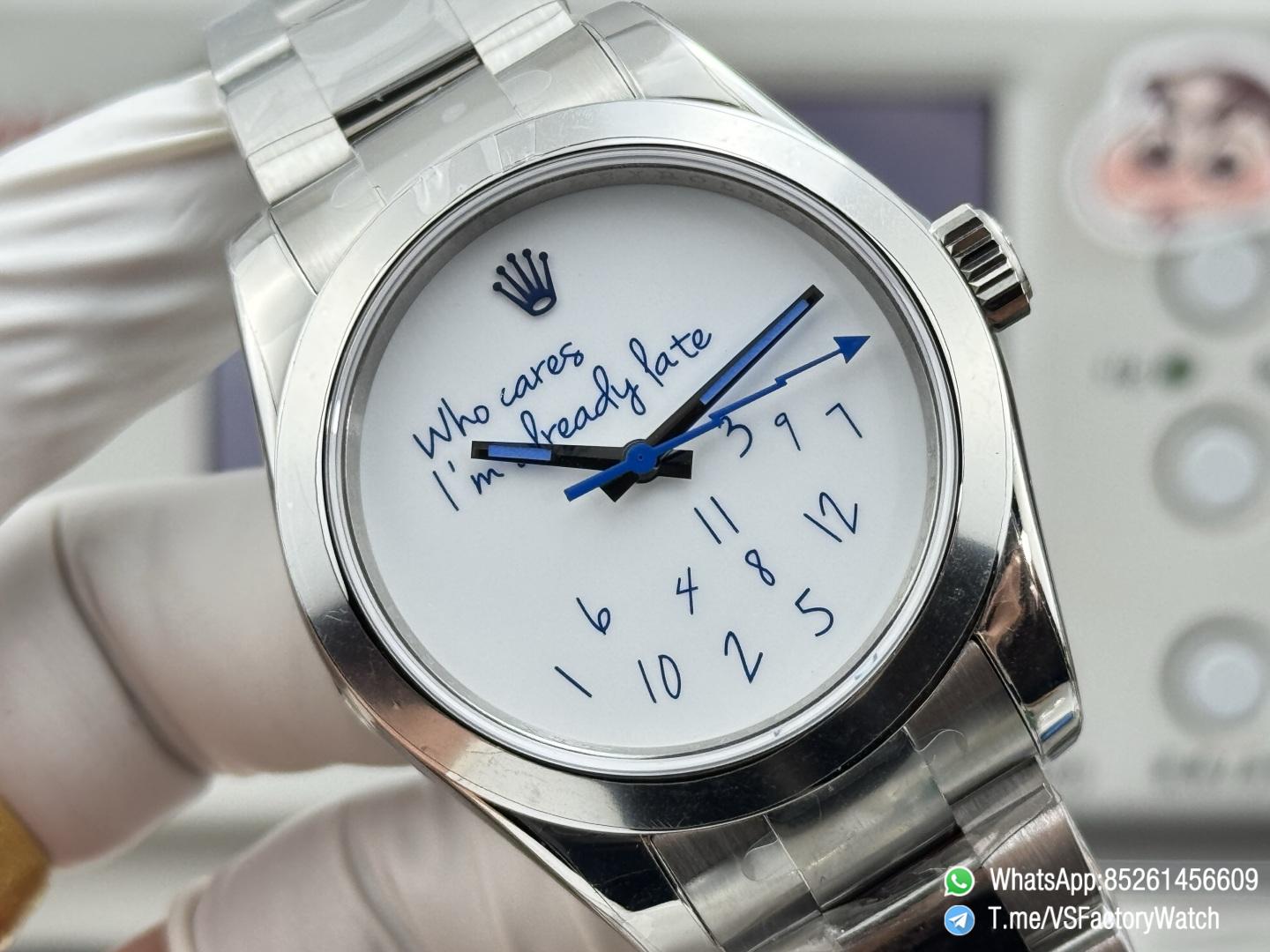 VSF Watch Milgauss 116400 Who Cares Im Already Late White Dial Lightning Bolt Steel Case Smooth Bezel Oyster Bracelet VS3131 Movement 04 VSF Watch Milgauss 116400 Who Cares Im Already Late White Dial Lightning Bolt Steel Case Smooth Bezel Oyster Bracelet VS3131 Movement 04