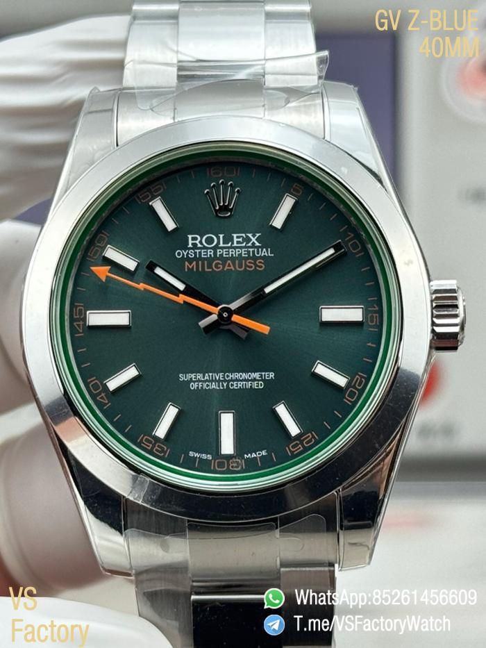 VSF Watch Milgauss 116400GV GV Z Blue Dial Lightning Bolt Glace Verte Steel Case Smooth Bezel Oyster Bracelet VS3131 Movement 00 VSF Watch Milgauss 116400GV GV Z Blue Dial Lightning Bolt Glace Verte Steel Case Smooth Bezel Oyster Bracelet VS3131 Movement 00