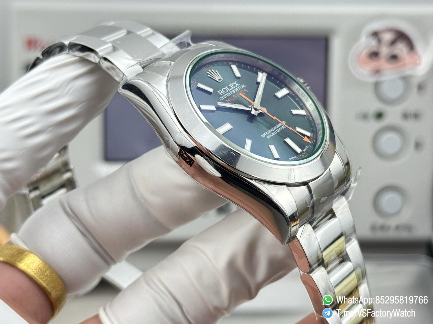 VSF Watch Milgauss 116400GV GV Z Blue Dial Lightning Bolt Glace Verte Steel Case Smooth Bezel Oyster Bracelet VS3131 Movement 06 VSF Watch Milgauss 116400GV GV Z Blue Dial Lightning Bolt Glace Verte Steel Case Smooth Bezel Oyster Bracelet VS3131 Movement 06