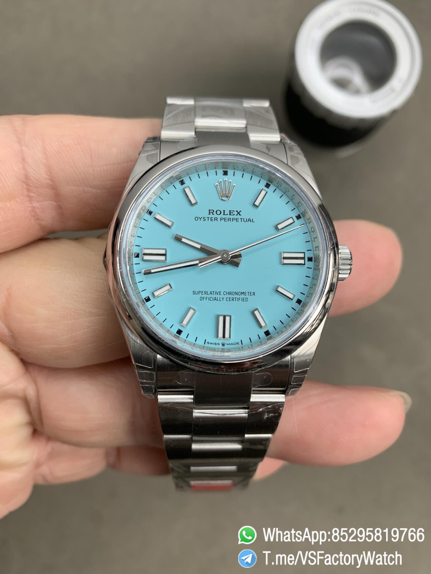 VSF Watch VS Factory Rolex Oyster Perpetual 41 Ref 124300 Tiffany Blue Dial 904L Steel Case and Oyster Bracelet DanDong 3230 Calibre 01 VSF Watch VS Factory Rolex Oyster Perpetual 41 Ref 124300 Tiffany Blue Dial 904L Steel Case and Oyster Bracelet DanDong 3230 Calibre 01