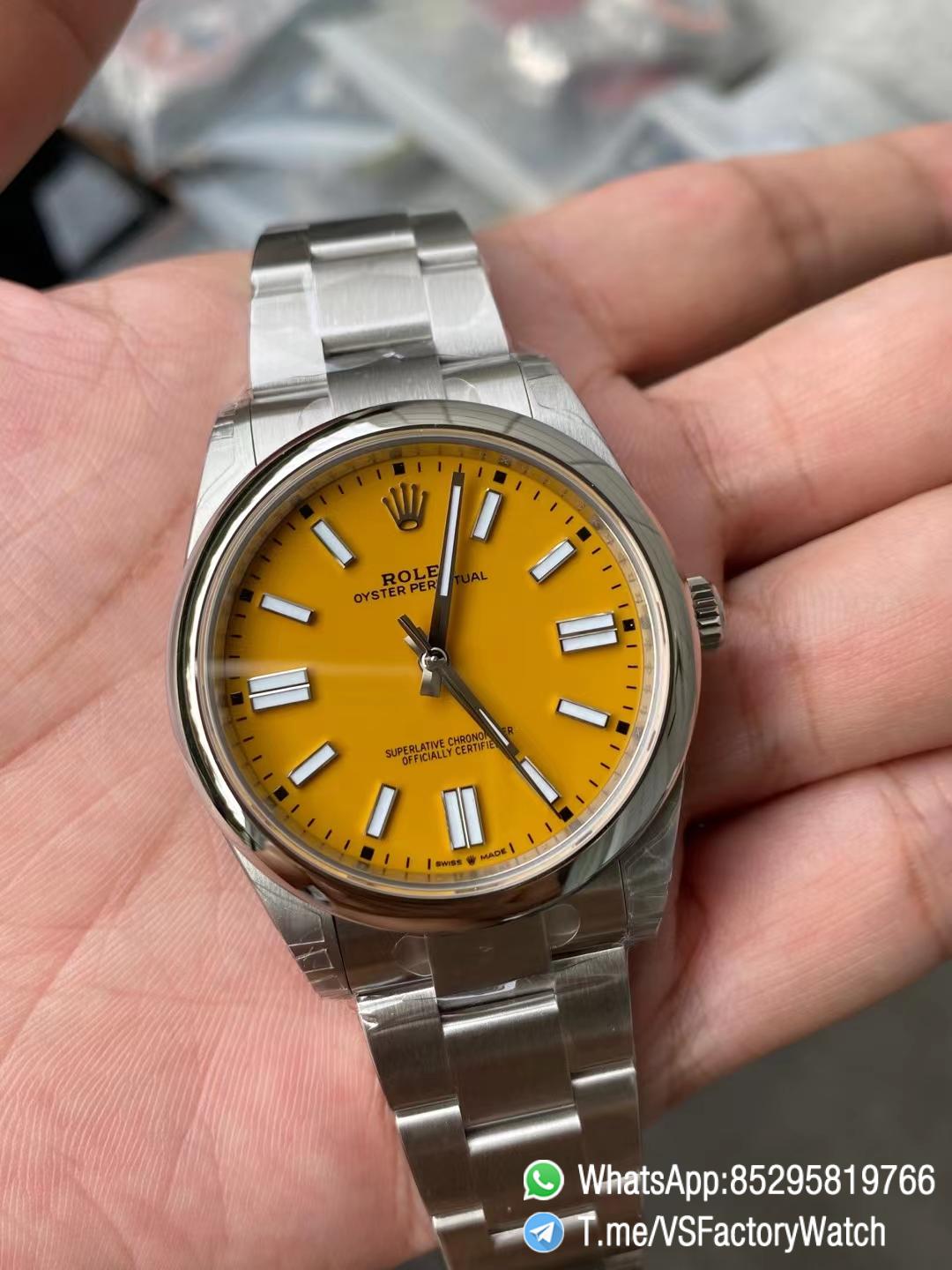 VSF Watch VSF Rolex Oyster Perpetual 41 Ref 124300 904L Steel Yellow Dial Oyster Bracelet DanDong 3230 Movement 03 VSF Watch VSF Rolex Oyster Perpetual 41 Ref 124300 904L Steel Yellow Dial Oyster Bracelet DanDong 3230 Movement 03