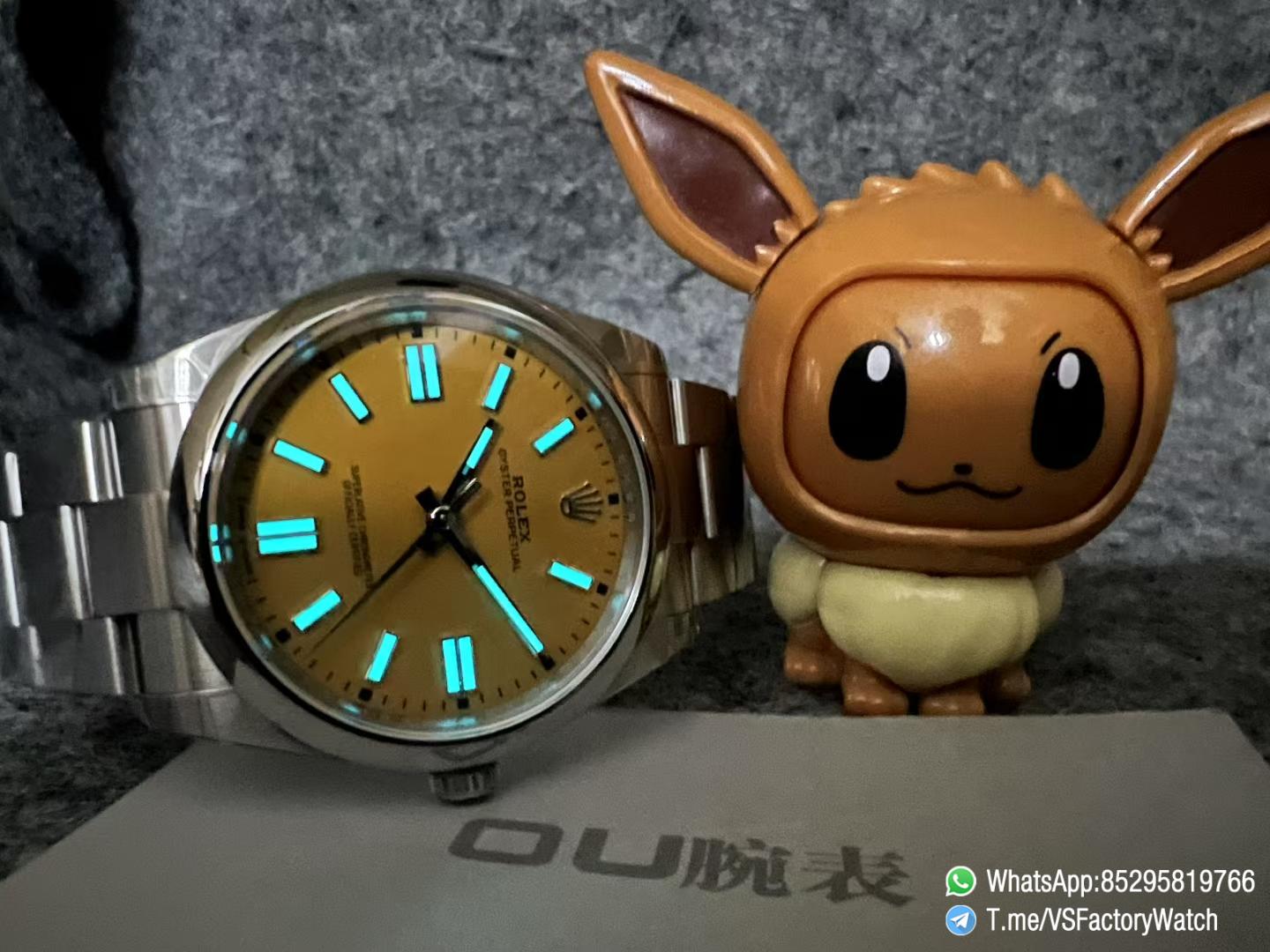 VSF Watch VSF Rolex Oyster Perpetual 41 Ref 124300 904L Steel Yellow Dial Oyster Bracelet DanDong 3230 Movement 10 VSF Watch VSF Rolex Oyster Perpetual 41 Ref 124300 904L Steel Yellow Dial Oyster Bracelet DanDong 3230 Movement 10